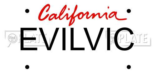 EVILVIC California License Plate