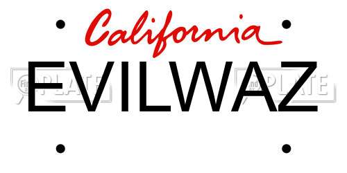 EVILWAZ California License Plate