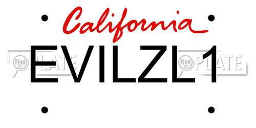 EVILZL1 California License Plate