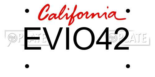 EVIO42 California License Plate