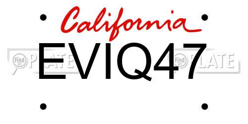 EVIQ47 California License Plate