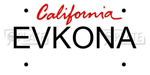 EVKONA California License Plate