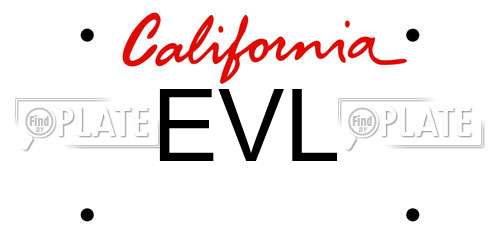 EVL California License Plate