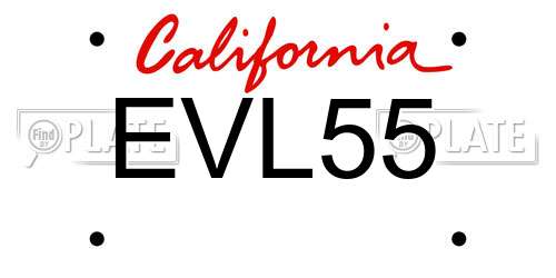 EVL55 California License Plate
