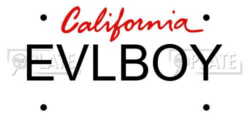 EVLBOY California License Plate