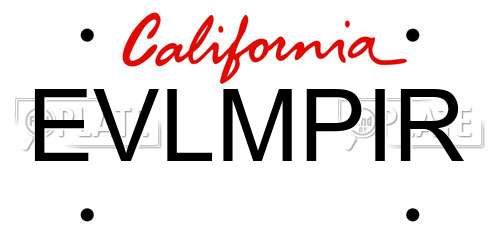 EVLMPIR California License Plate