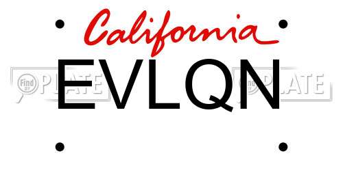 EVLQN California License Plate