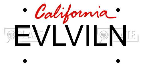 EVLVILN California License Plate