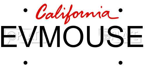EVMOUSE California License Plate