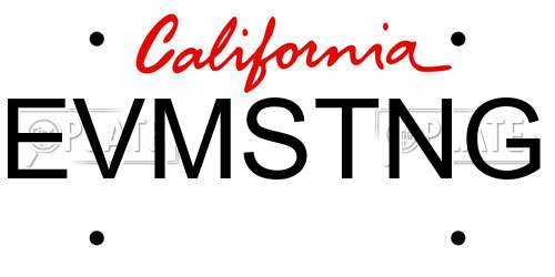 EVMSTNG California License Plate