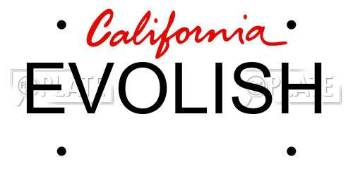 EVOLISH California License Plate