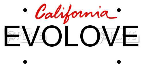 EVOLOVE California License Plate