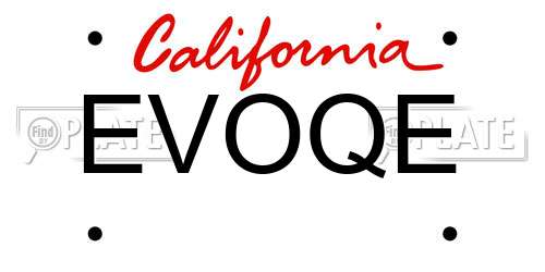 EVOQE California License Plate