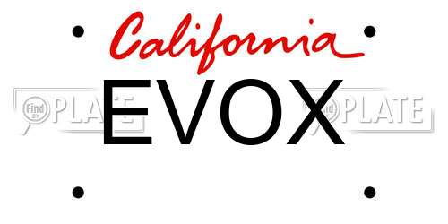 EVOX California License Plate