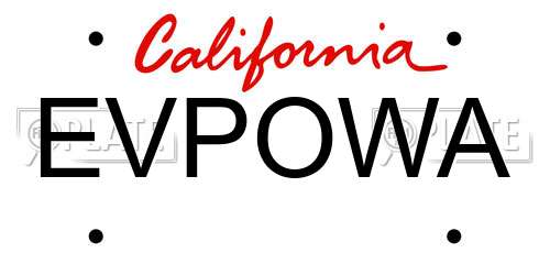 EVPOWA California License Plate