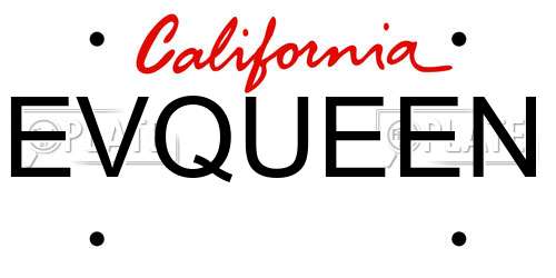 EVQUEEN California License Plate