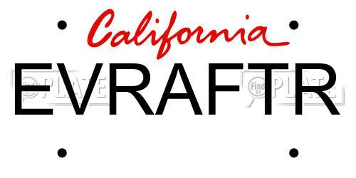 EVRAFTR California License Plate