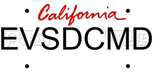 EVSDCMD California License Plate