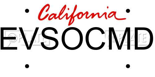 EVSOCMD California License Plate