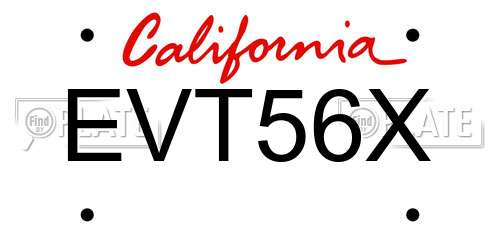 EVT56X California License Plate