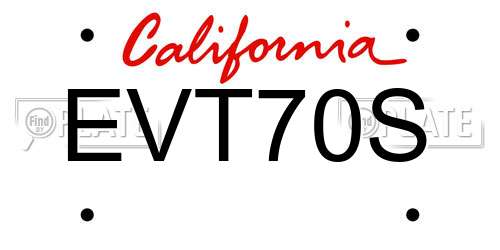 EVT70S California License Plate