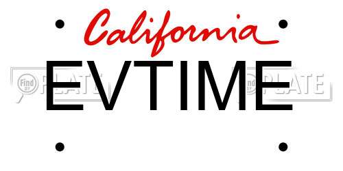 EVTIME California License Plate