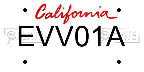 EVV01A California License Plate