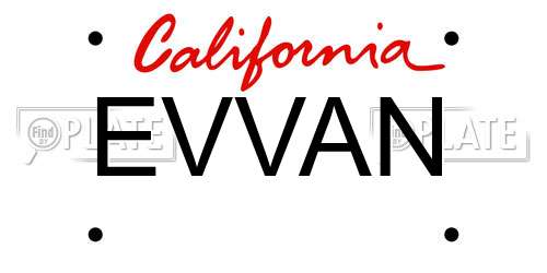 EVVAN California License Plate