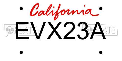 EVX23A California License Plate