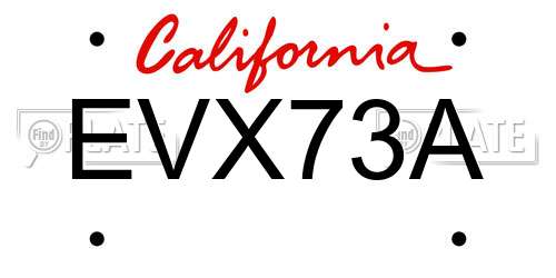 EVX73A California License Plate