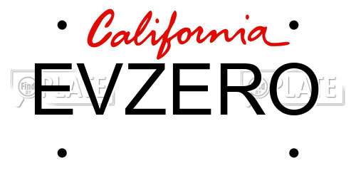 EVZERO California License Plate