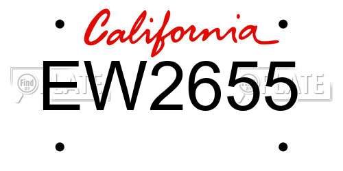 EW2655 California License Plate