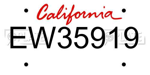 EW35919 California License Plate
