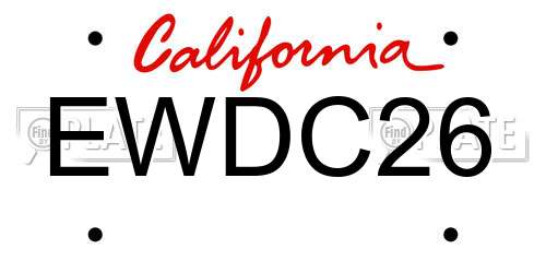 EWDC26 California License Plate