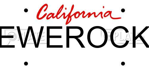 EWEROCK California License Plate