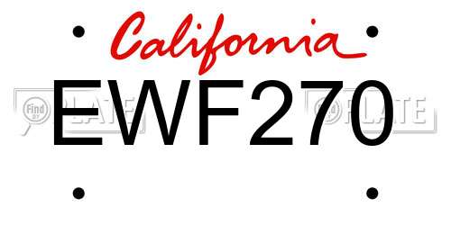 EWF270 California License Plate