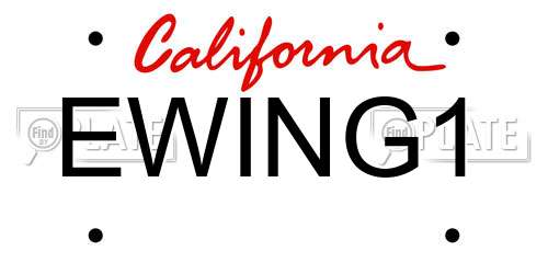 EWING1 California License Plate