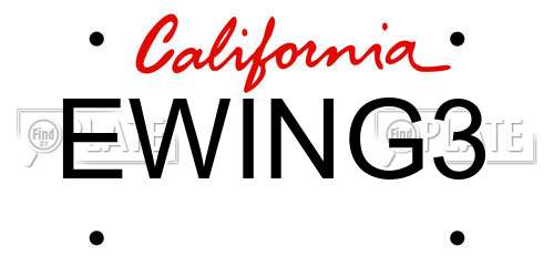 EWING3 California License Plate