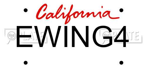 EWING4 California License Plate