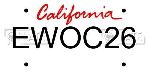 EWOC26 California License Plate