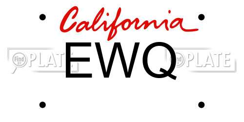 EWQ California License Plate
