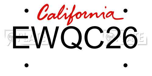 EWQC26 California License Plate