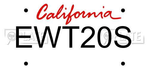 EWT20S California License Plate