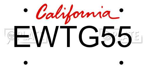 EWTG55 California License Plate