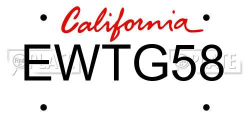 EWTG58 California License Plate