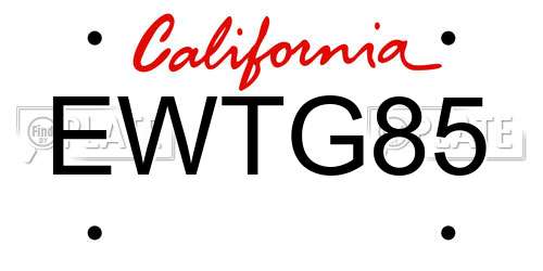 EWTG85 California License Plate