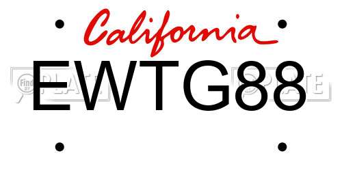 EWTG88 California License Plate