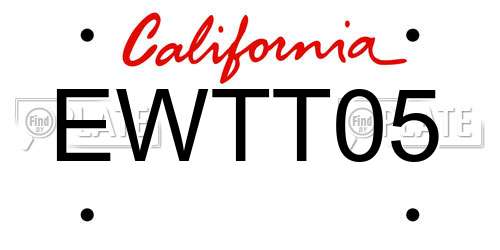 EWTT05 California License Plate