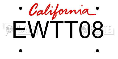 EWTT08 California License Plate