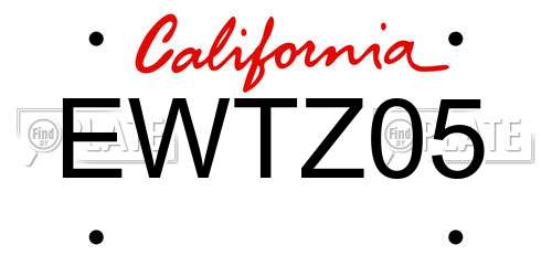 EWTZ05 California License Plate